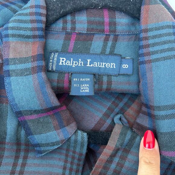 Vintage Ralph Lauren Flannel Bugle Hunting Horn Buttons Archival Plaid 8 Wool - Picture 8 of 9